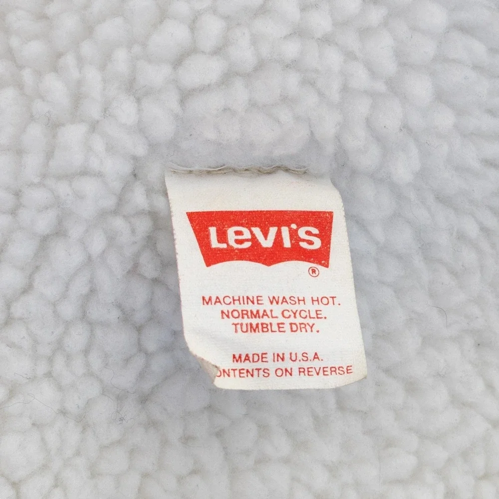 Vntg 90s Levi's Sherpa Lined Denim Jacket XL Fits‎ L USA Men's Trucker Blue Jean